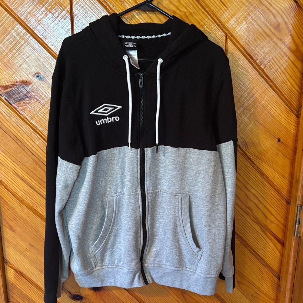 Umbro Black and Gray Colorblock Hoodie